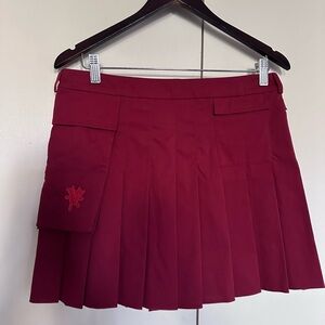 Heaven by Mar Jacobs Red Pleated Skirt with Pocket Detail